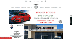 Desktop Screenshot of europeanmotorsusa.com