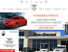 Tablet Screenshot of europeanmotorsusa.com